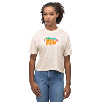 Super Glow T-Shirt - Cropped Fit - Weißgrau