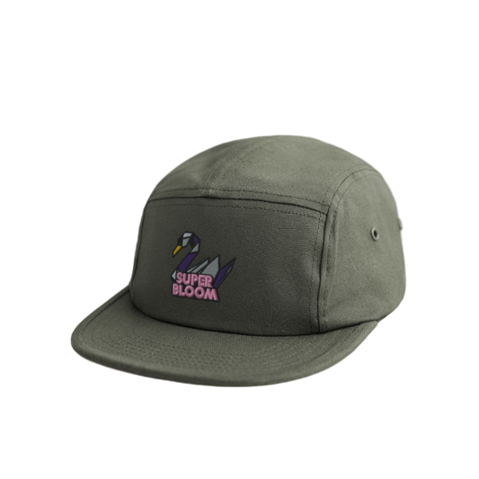 Swan Canvas Camper Cap - bunter Stick - Olivgrün