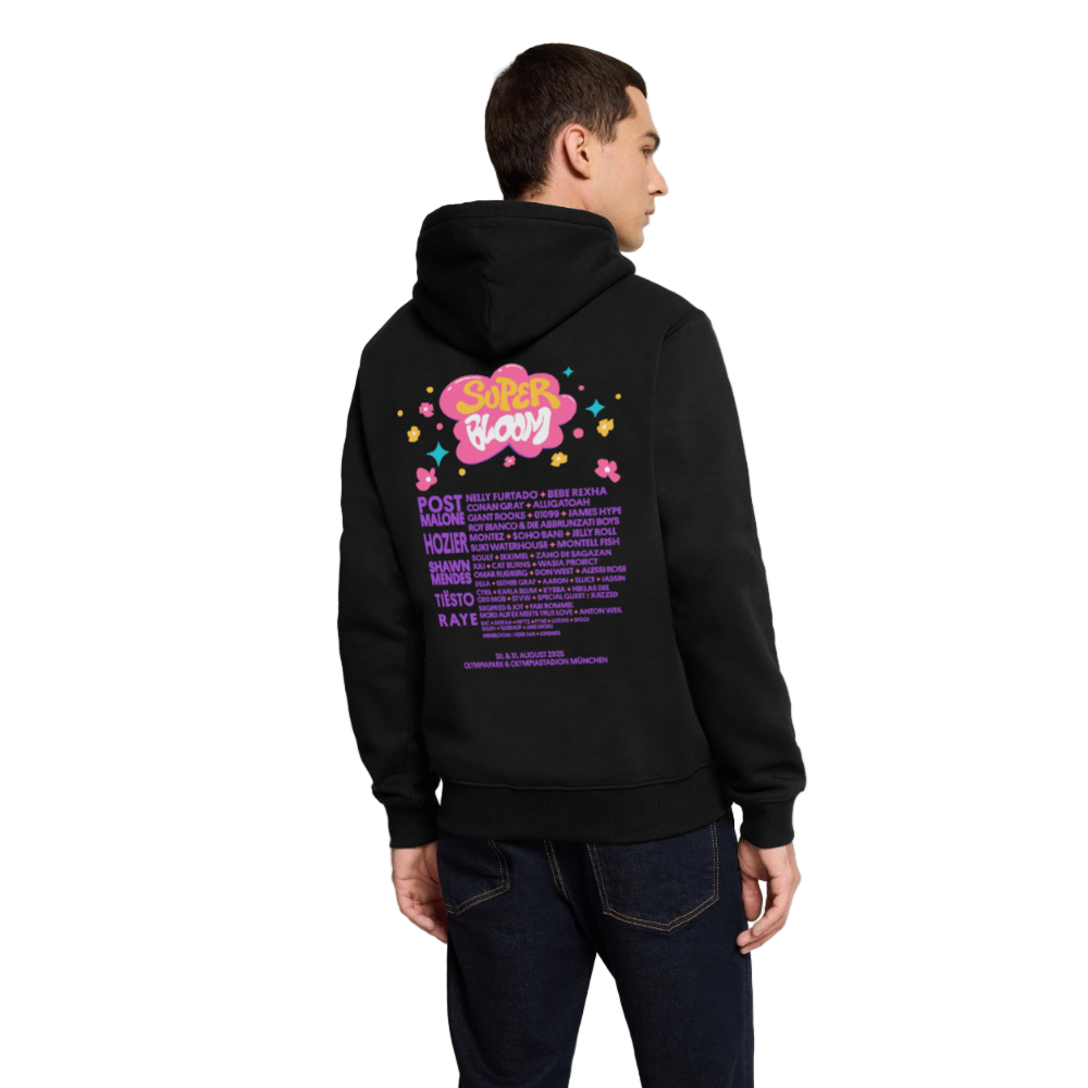 Heart of Superbloom Hoodie - Line Up Design - Schwarz